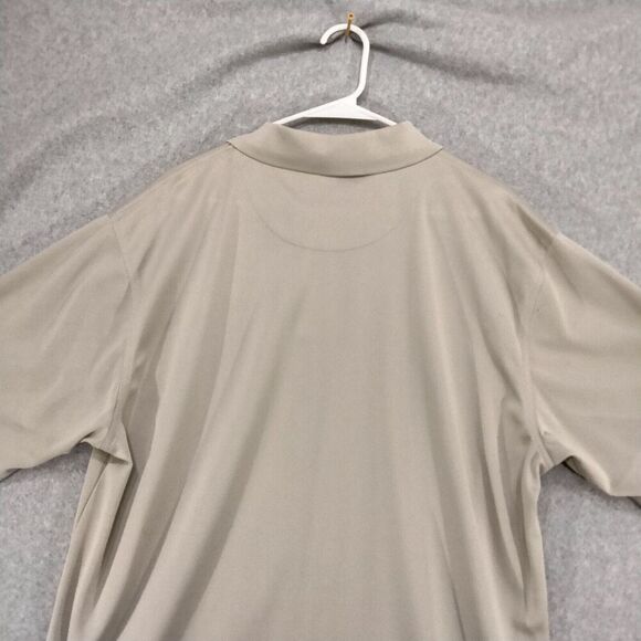 PGA Tour Polo Shirt Mens XL Beige Golf Short Sleeve Collared Preppy Breathable - Picture 10 of 11
